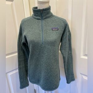Patagonia Women's Better Sweater 1/4-Zip Fleece EUC nouveau green M